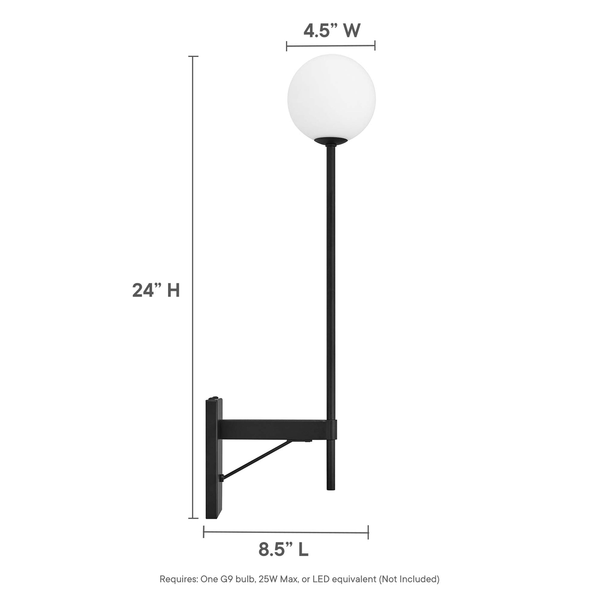 Riva White Globe Wall Sconce - Satin Brass