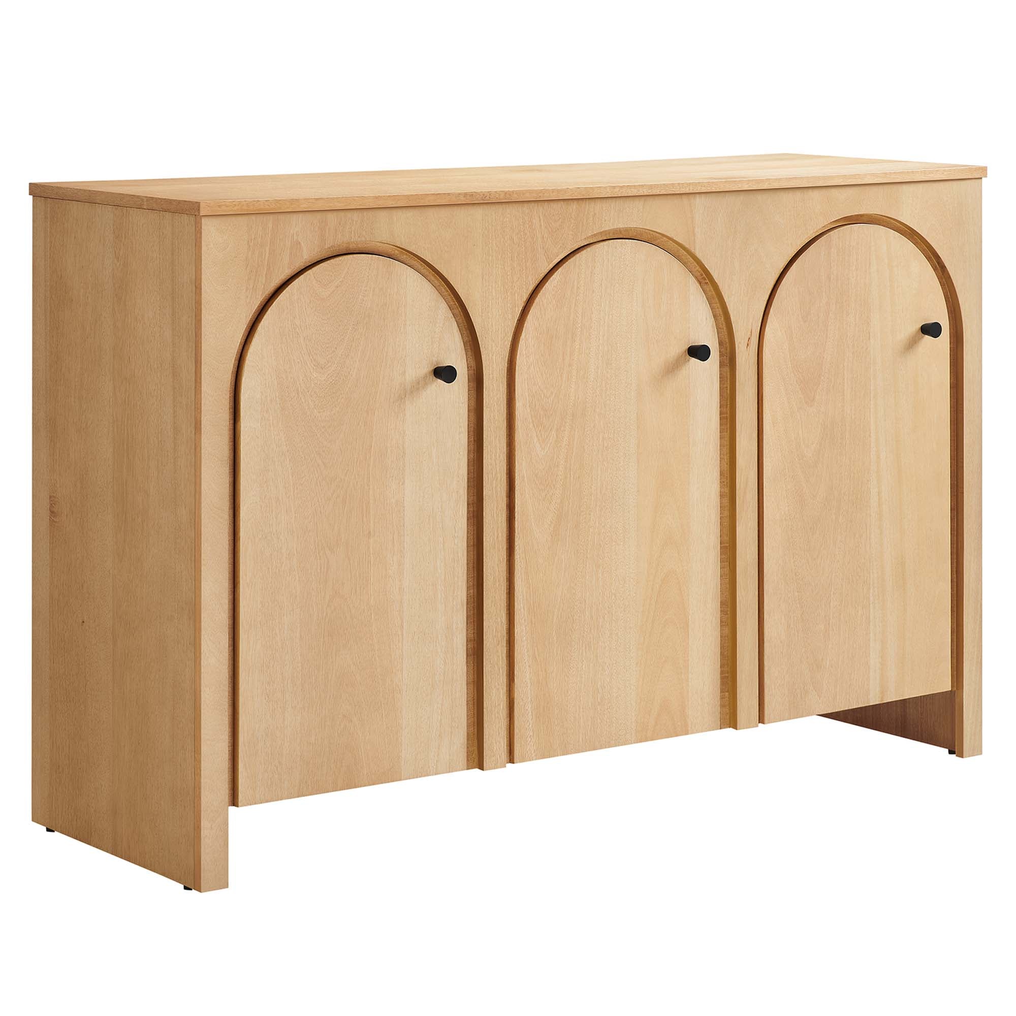 Appia 3-Door Arched Door Sideboard Storage Cabinet - Oak