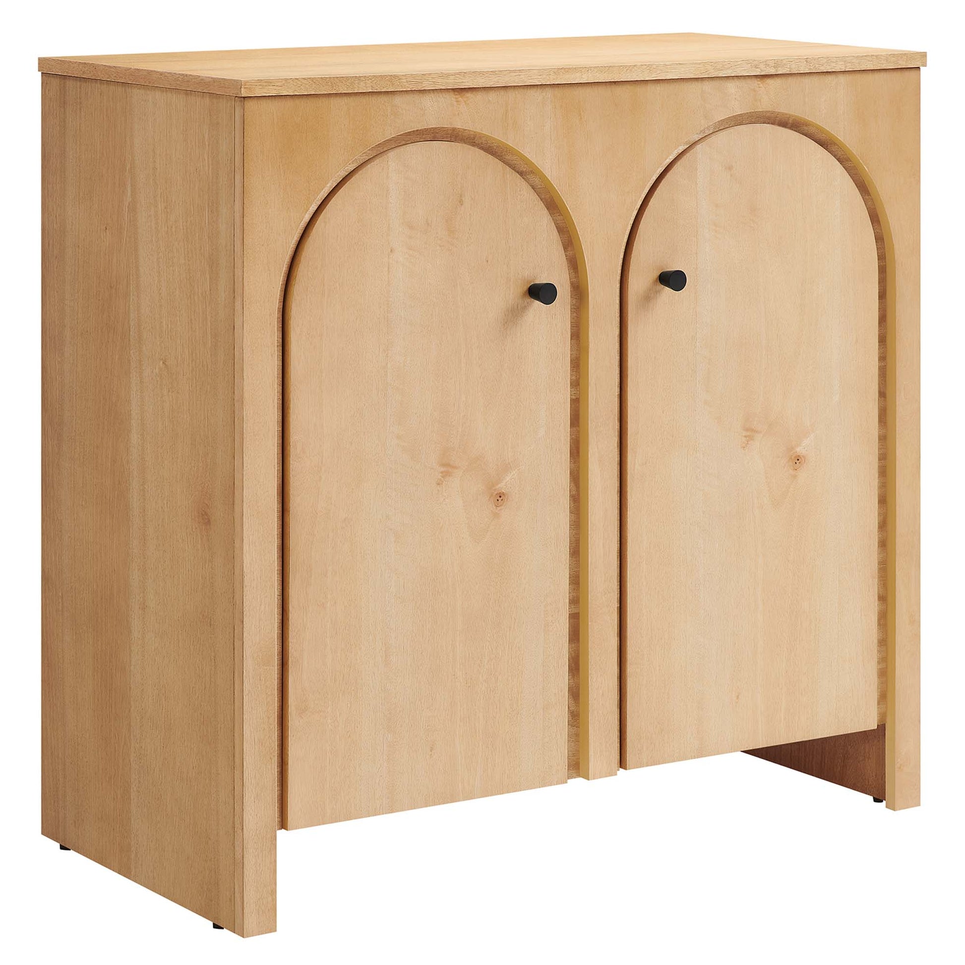 Appia 2-Door Arched Door Storage Cabinet - Oak