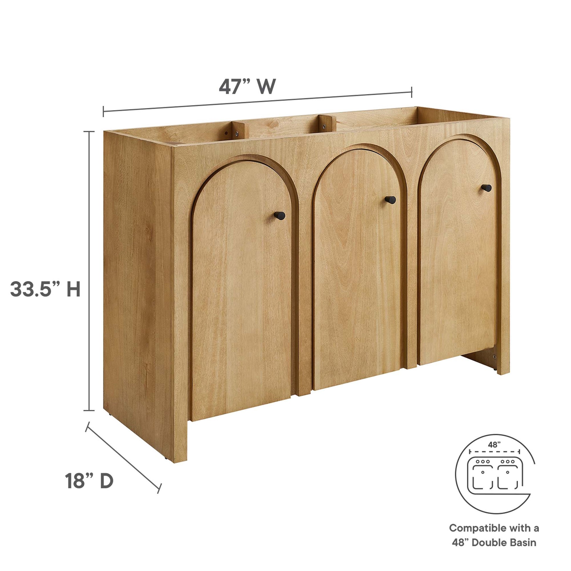 Appia 48" Bathroom Vanity Cabinet (Sink Basin Not Included) - Walnut