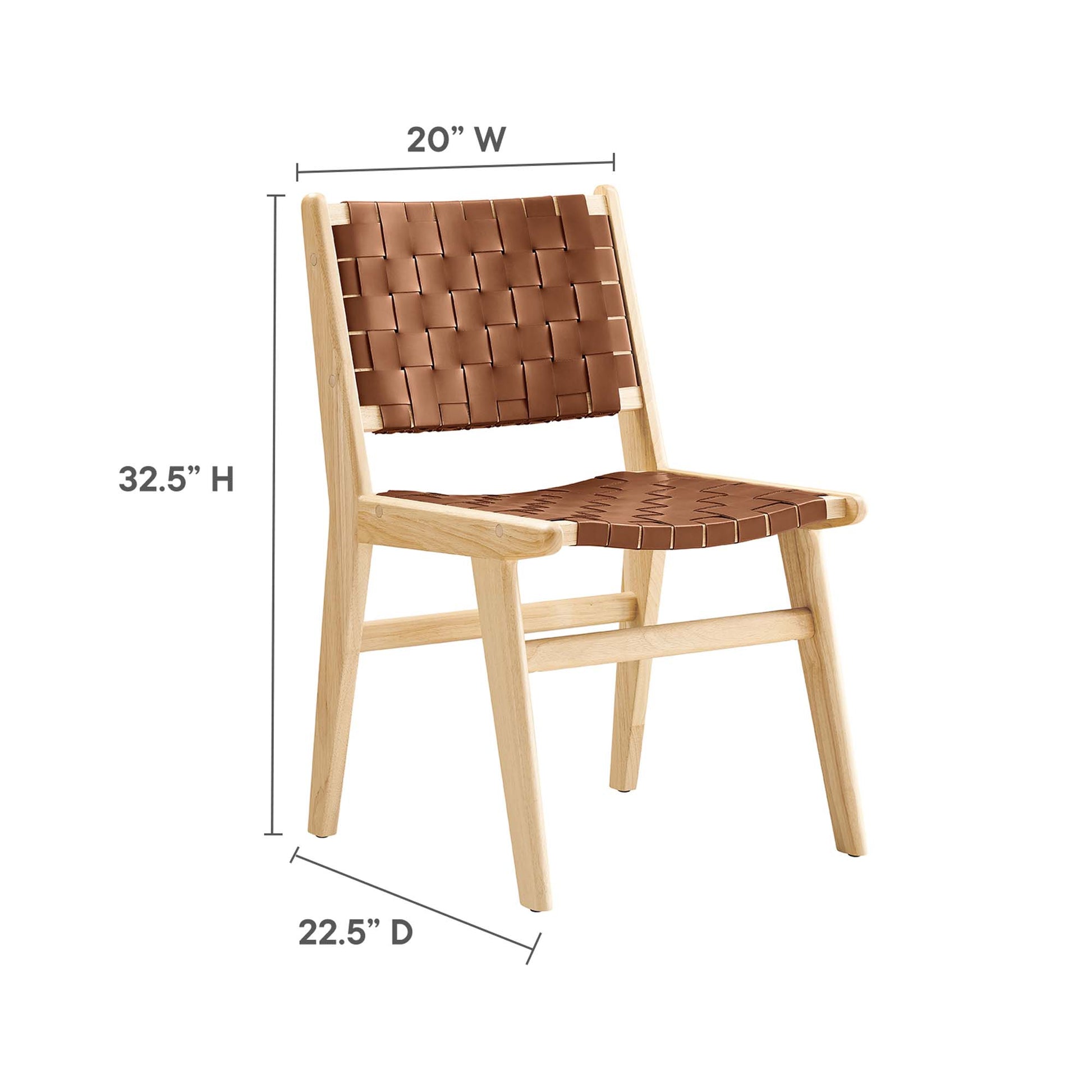 Saoirse Faux Leather Wood Dining Side Chair - Set of 2 - Walnut Black