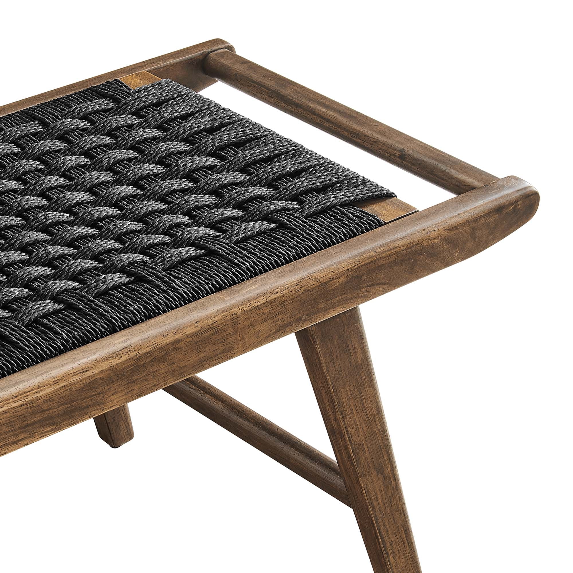 Saoirse 47" Woven Rope Wood Bench