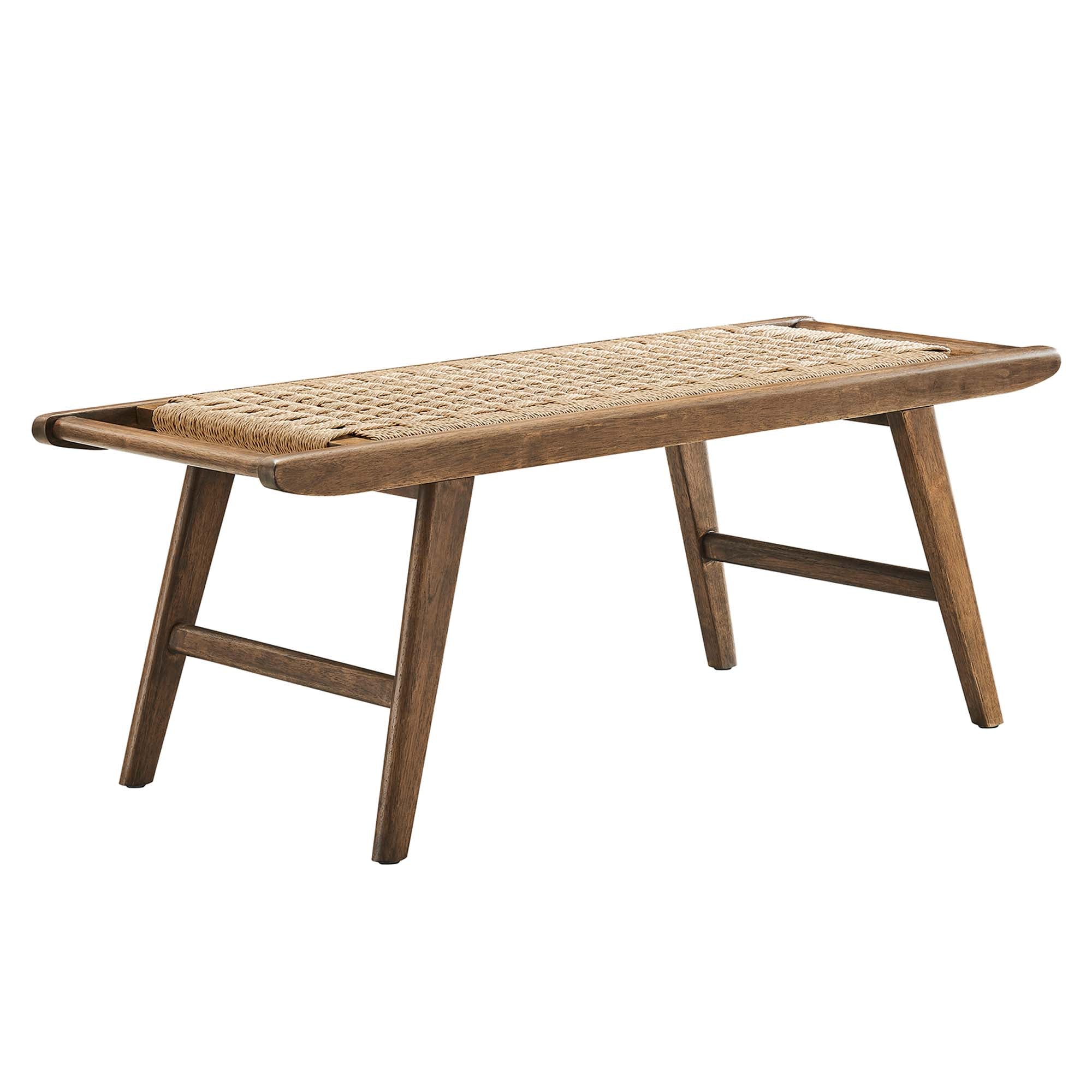 Saoirse 47" Woven Rope Wood Bench
