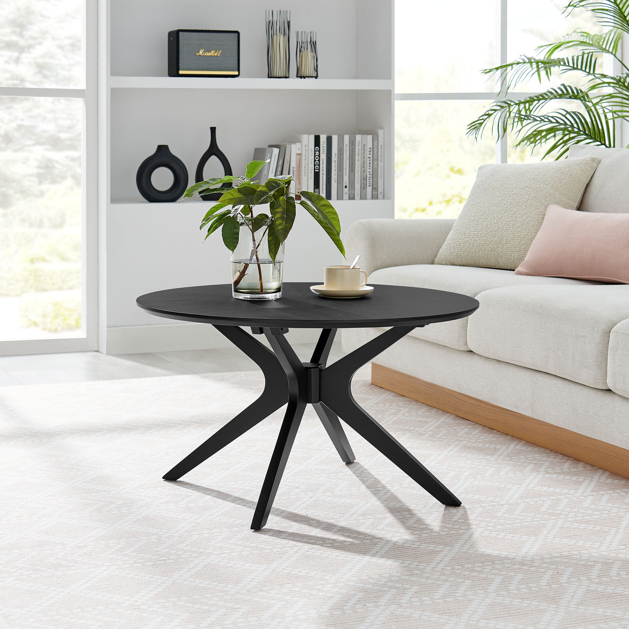Crossroads Round Wood Coffee Table