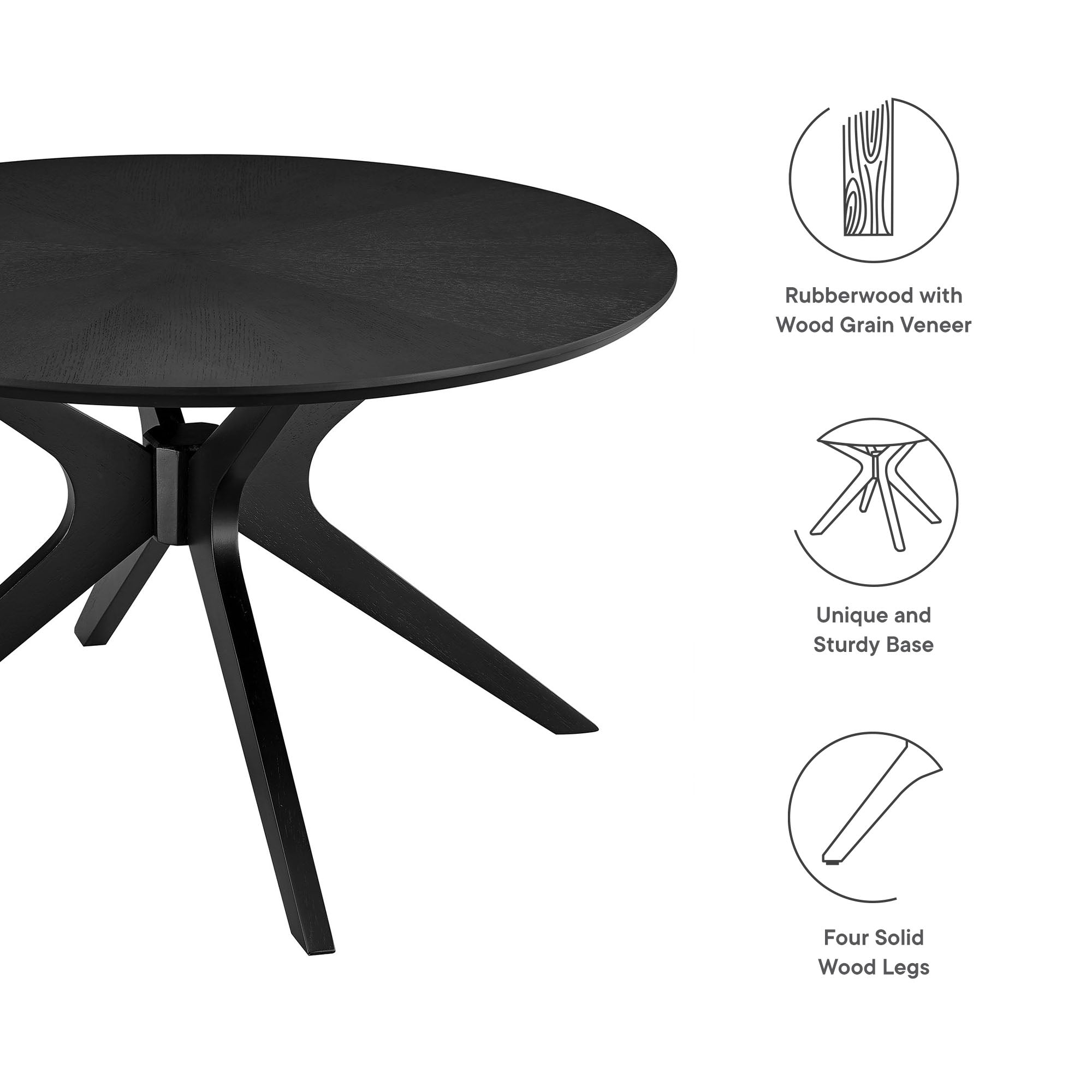 Crossroads Round Wood Coffee Table - Oak