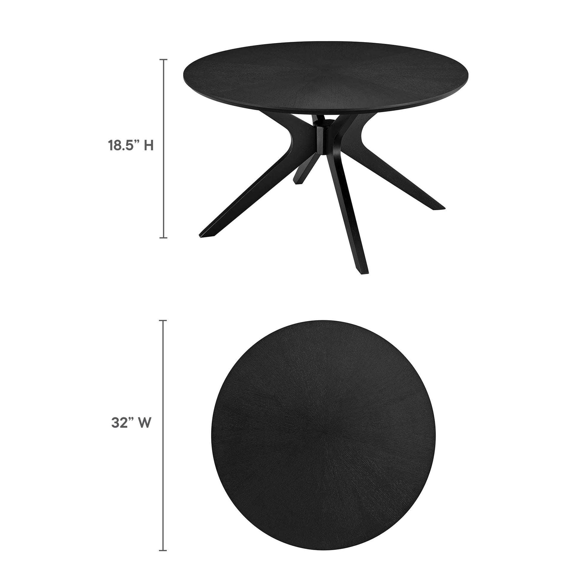 Crossroads Round Wood Coffee Table - Walnut