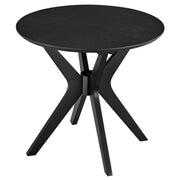 Crossroads 24” Round Wood Side Table - Black