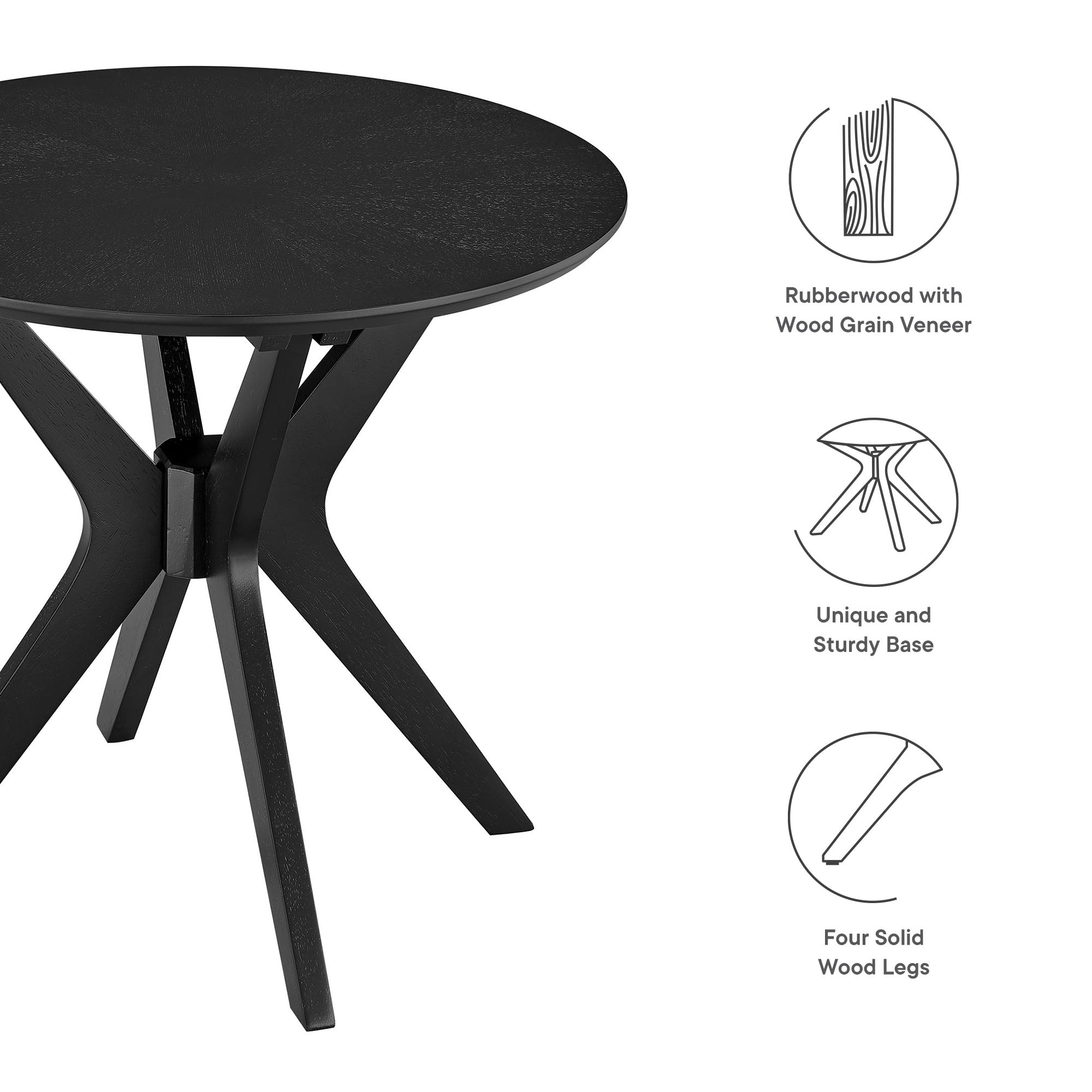 Crossroads 24” Round Wood Side Table - Oak