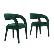 Pinnacle Performance Velvet Dining Chair Set of 2 - Green