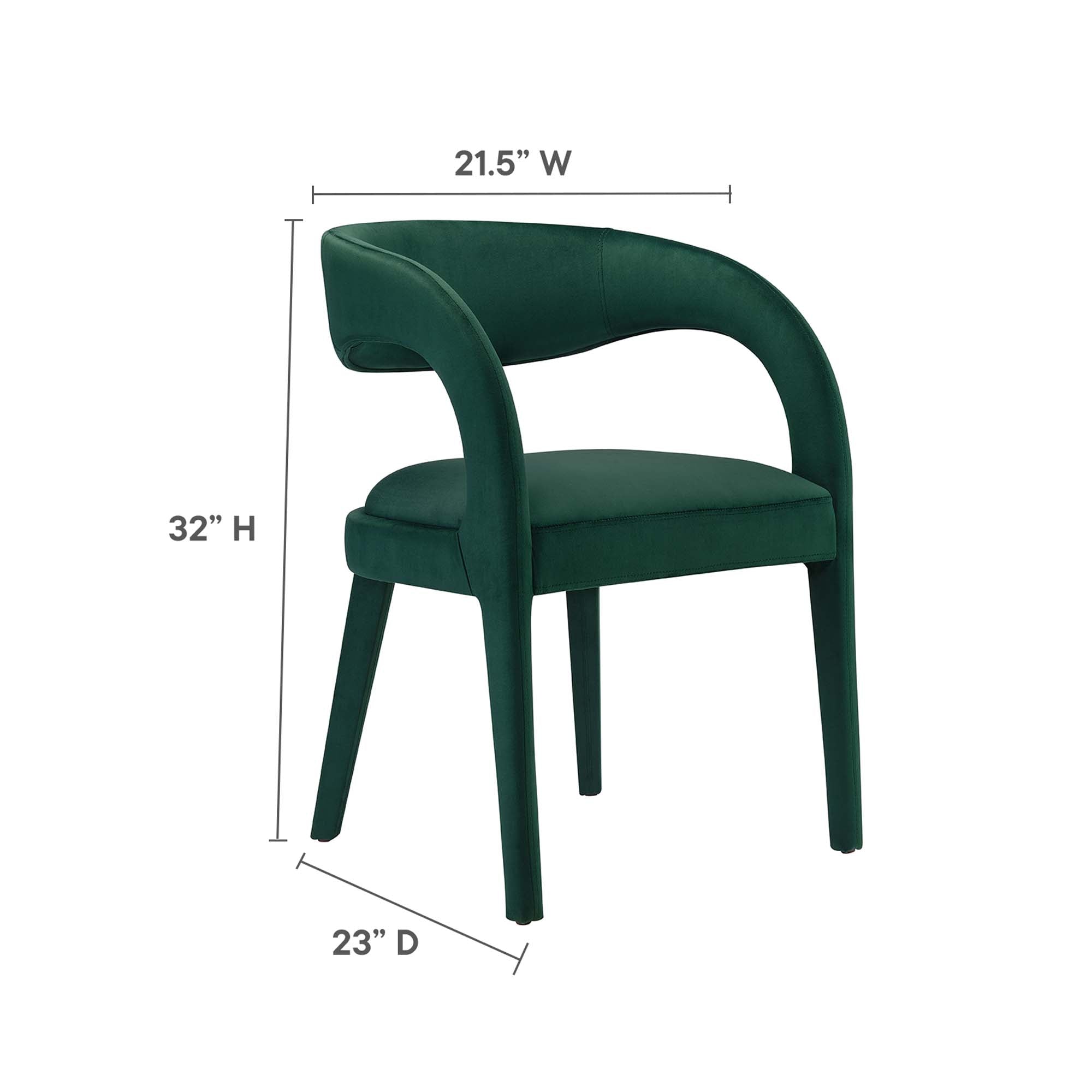 Pinnacle Performance Velvet Dining Chair Set of 2 - Midnight Blue