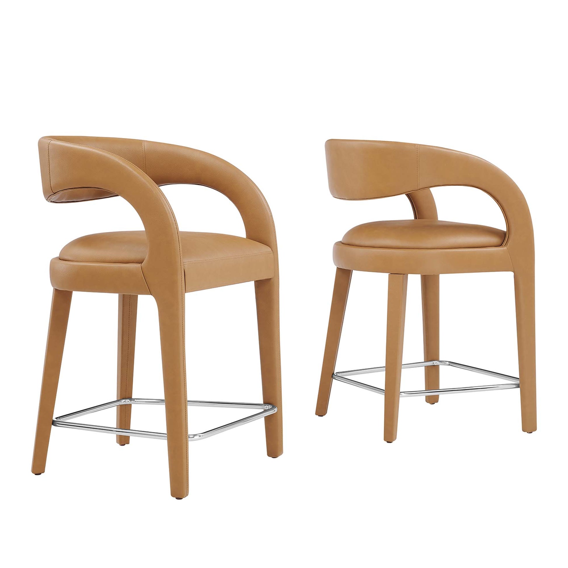 Pinnacle Vegan Leather Counter Stool Set of Two