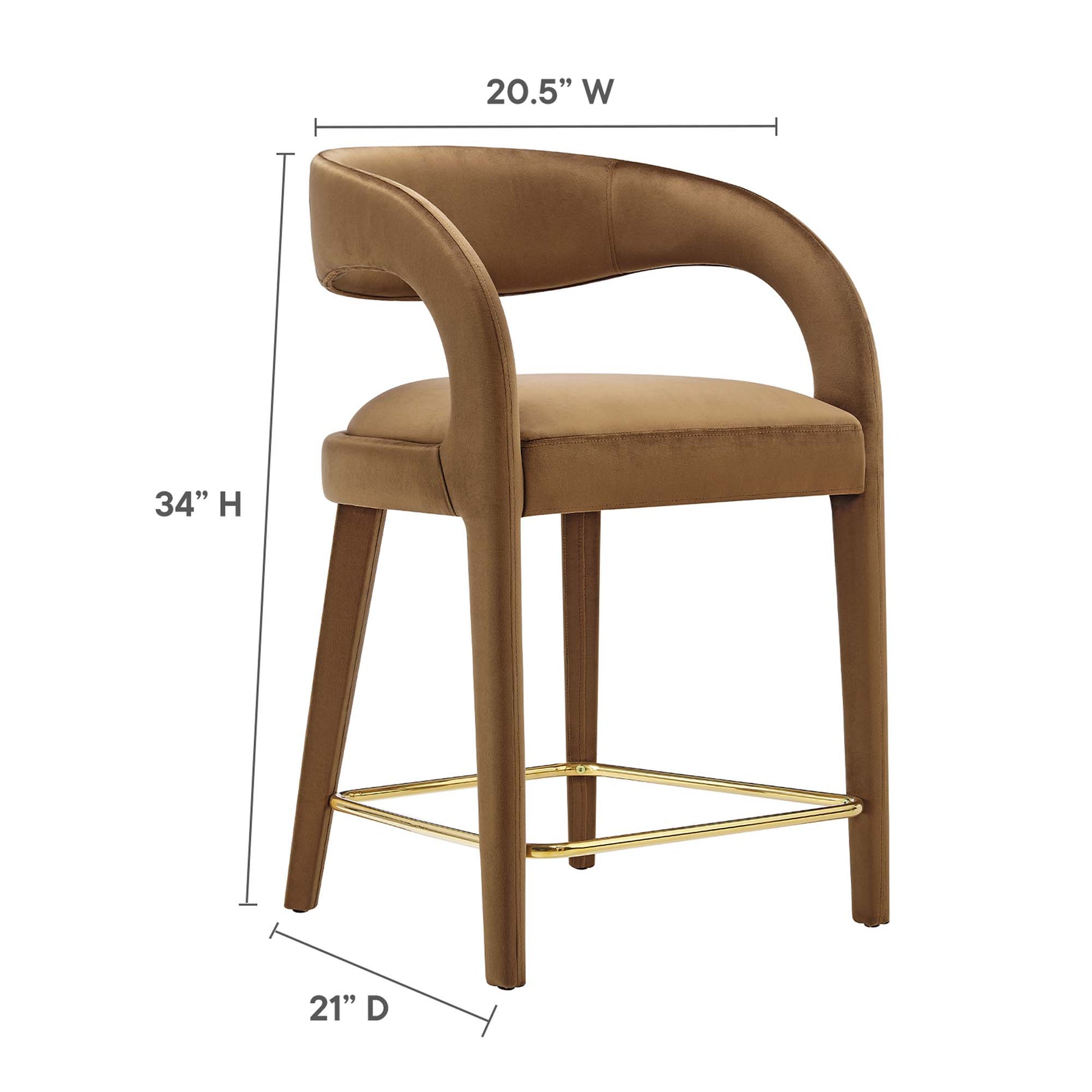 Pinnacle Performance Velvet Counter Stool Set of 2