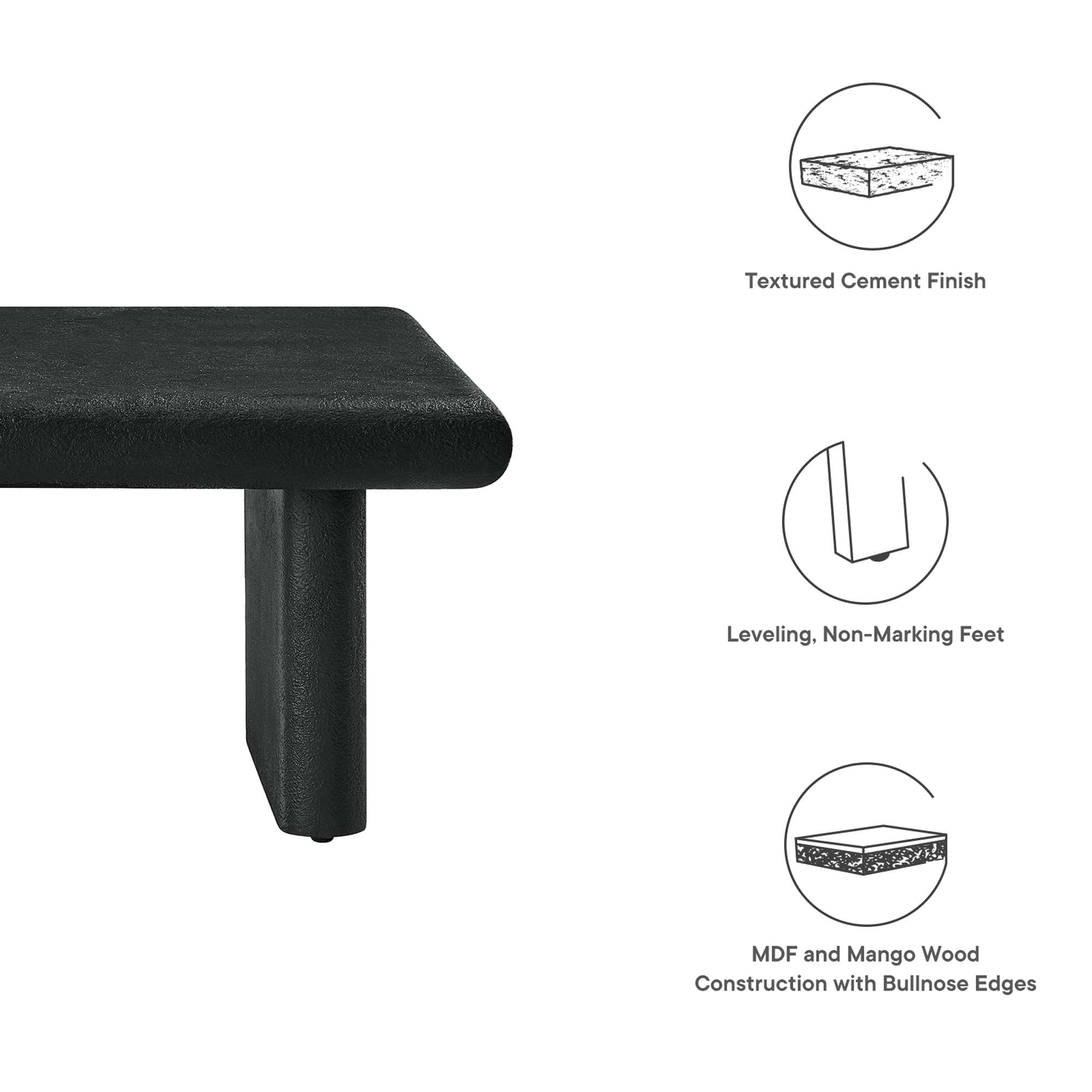 Relic Concrete Textured Coffee Table - White
