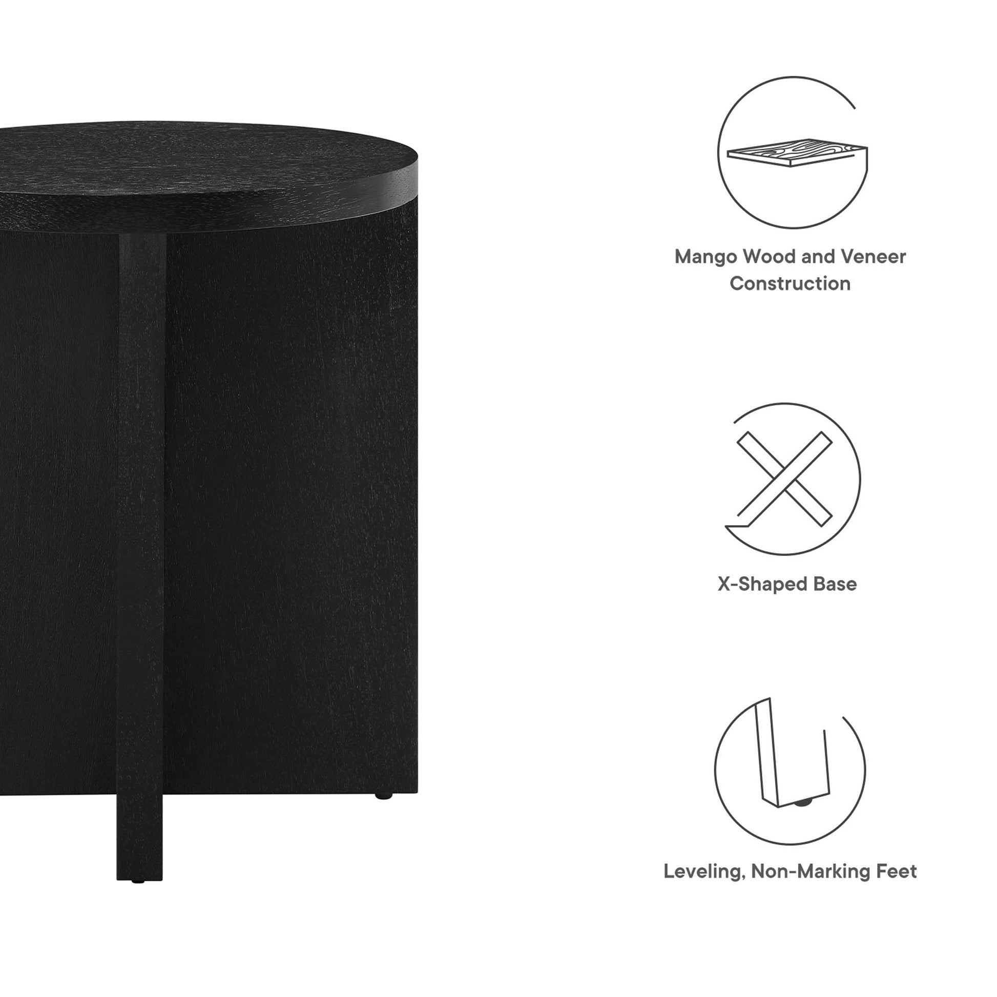 Silas Round Wood Side Table - Natural
