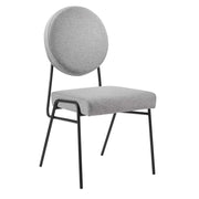 Craft Upholstered Fabric Dining Side Chairs - Set of 2 - Black Light Gray