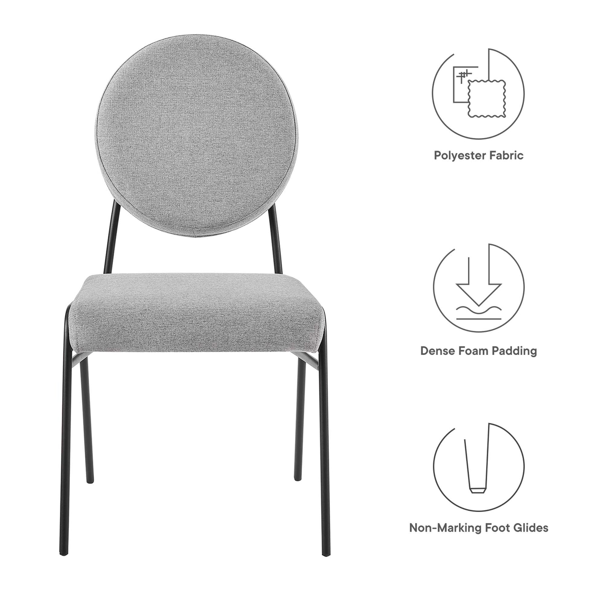 Craft Upholstered Fabric Dining Side Chairs - Set of 2 - Black White