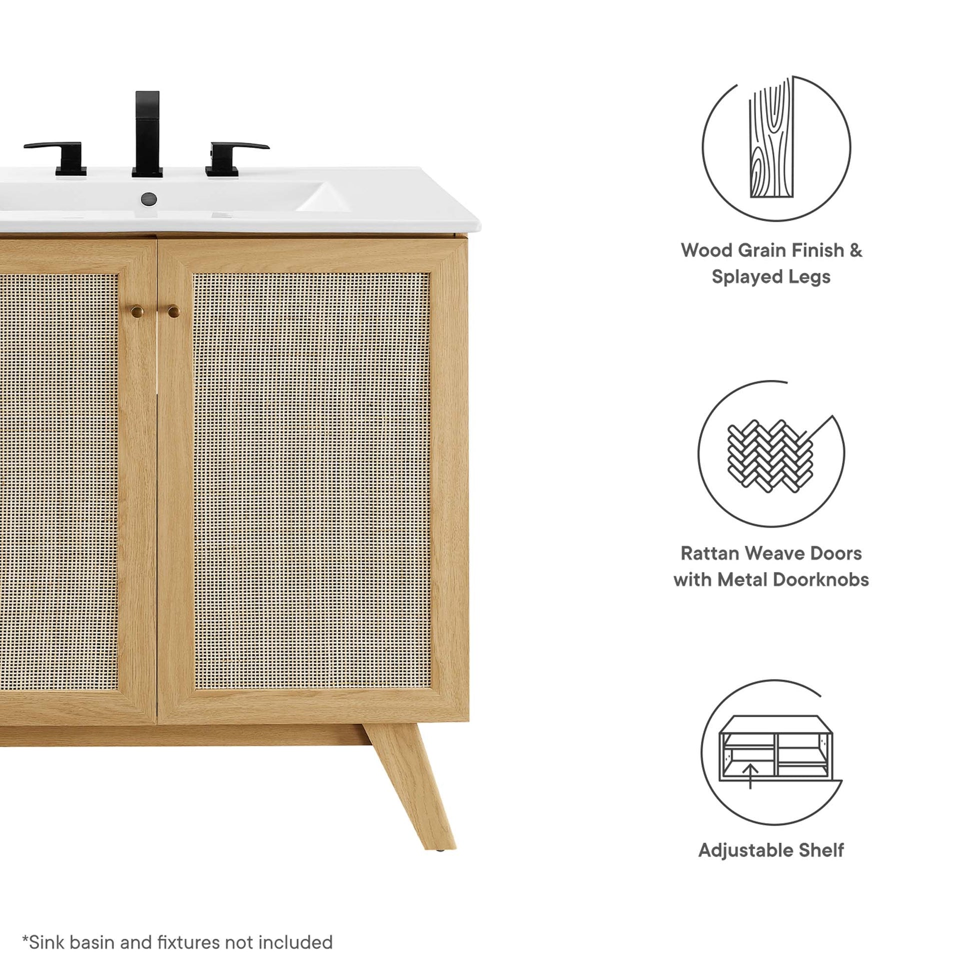 Soma 30" Bathroom Vanity Cabinet (Sink Basin Not Included) - Walnut