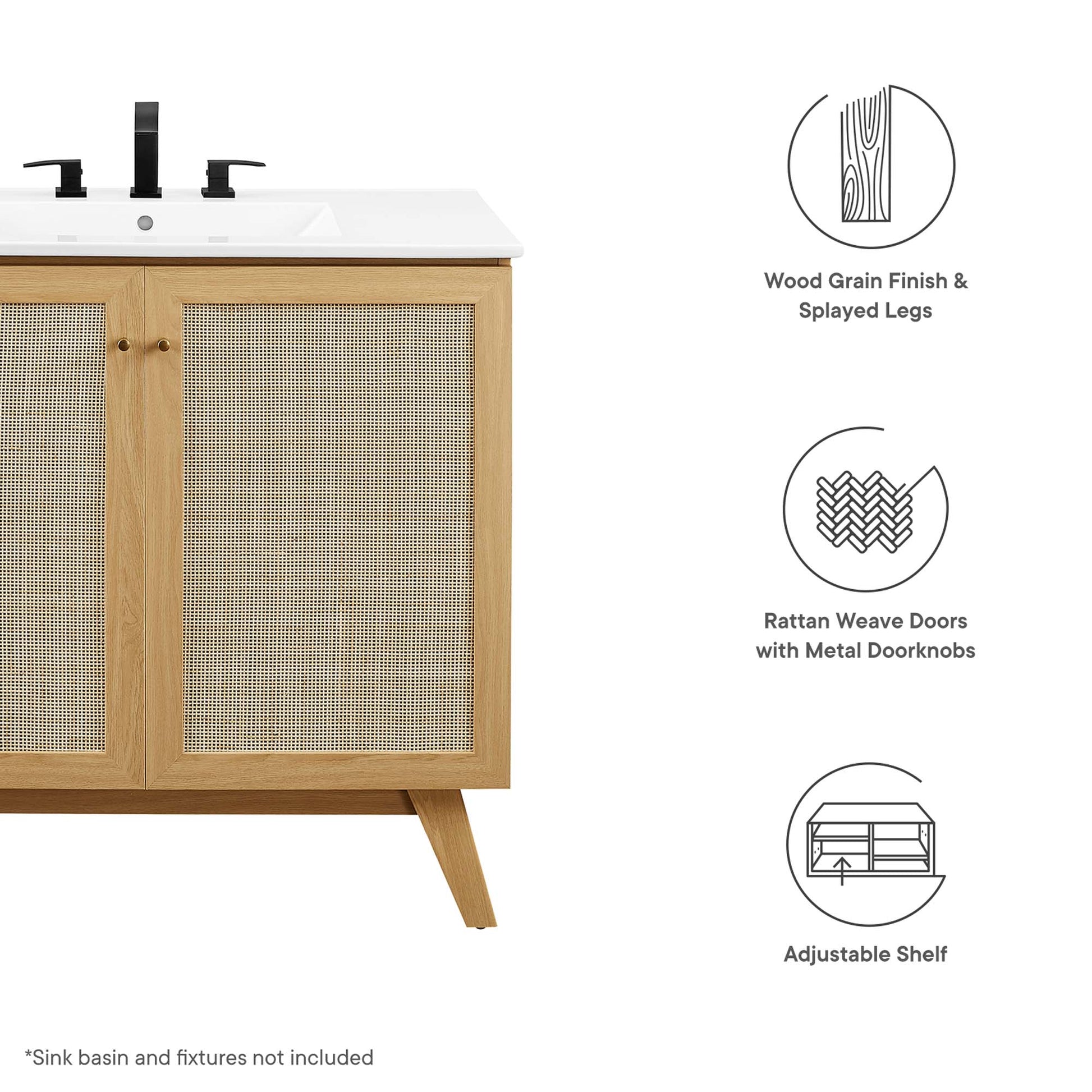 Soma 36" Bathroom Vanity Cabinet (Sink Basin Not Included) - Walnut