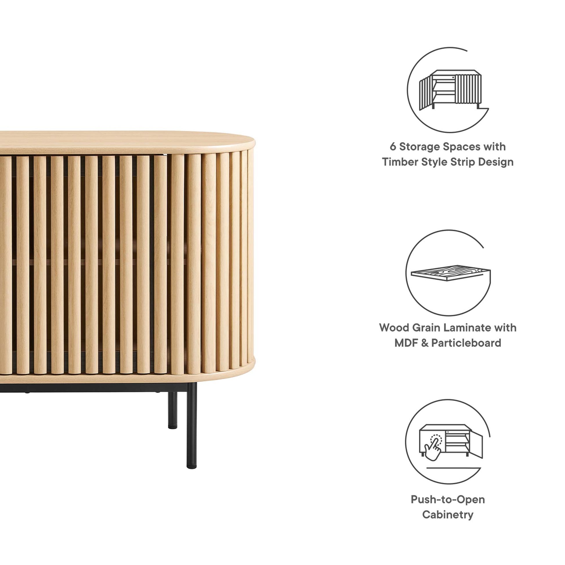 Fortitude 59” Oval Sideboard - Walnut Black