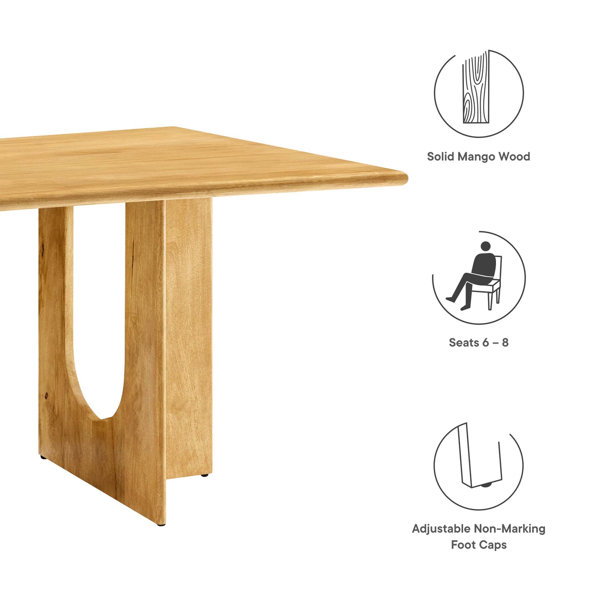 Rivian Rectangular 70" Wood Dining Table - Walnut