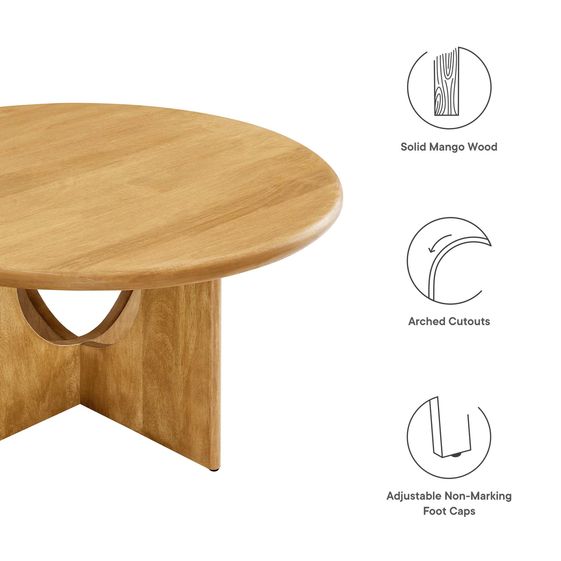 Rivian Round 34" Coffee Table - Walnut