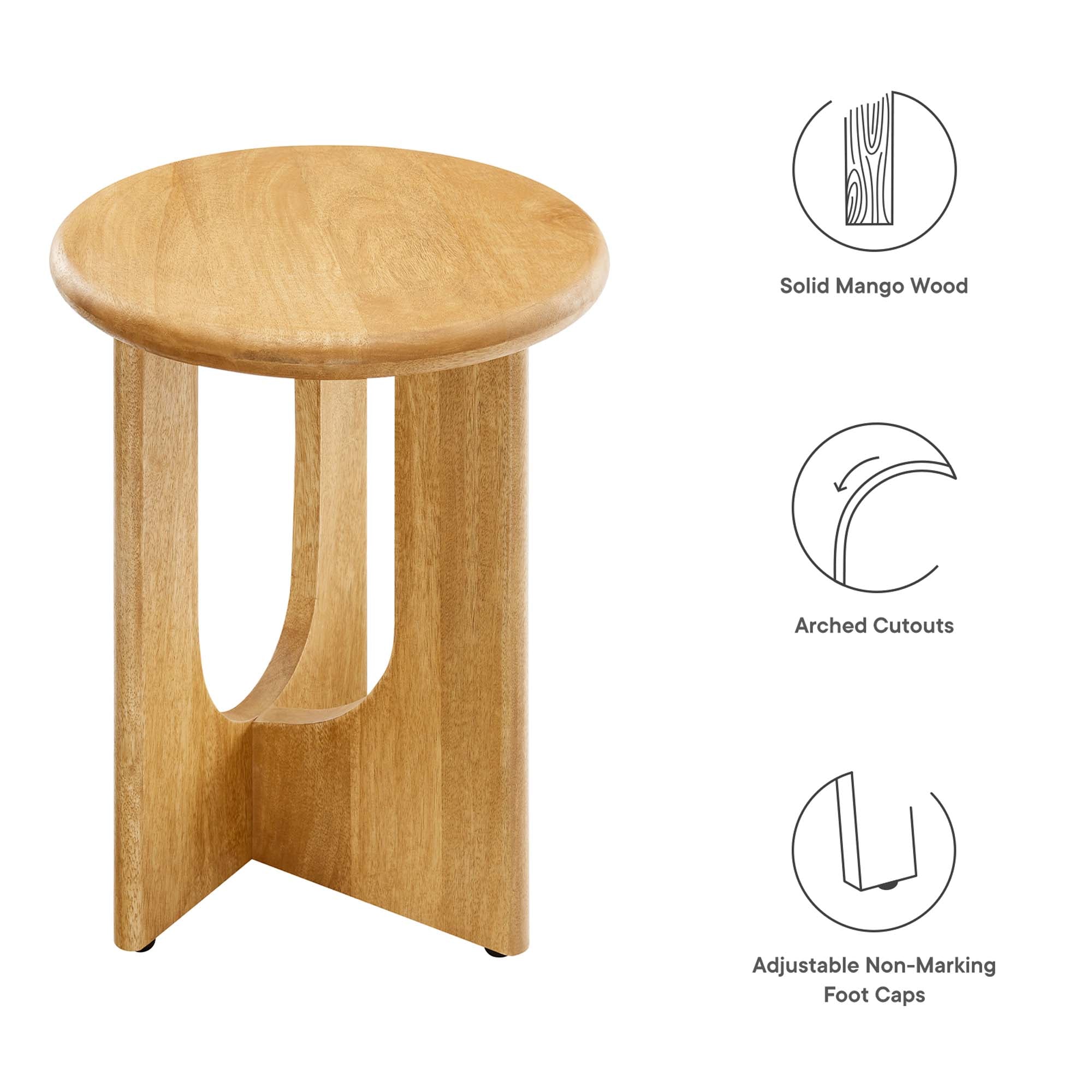 Rivian Round Side Table - Walnut