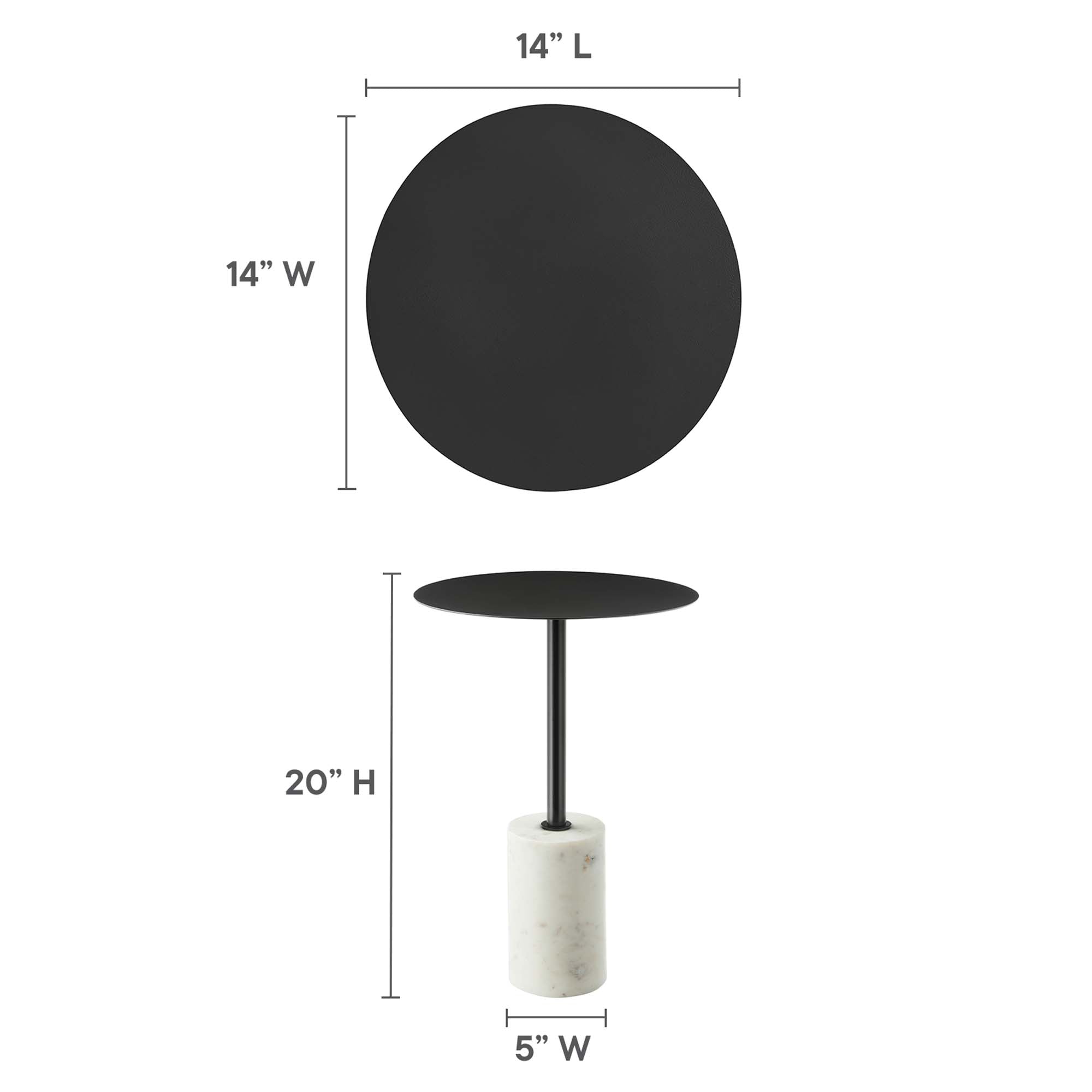 Lyric Round Side Table - White Brass
