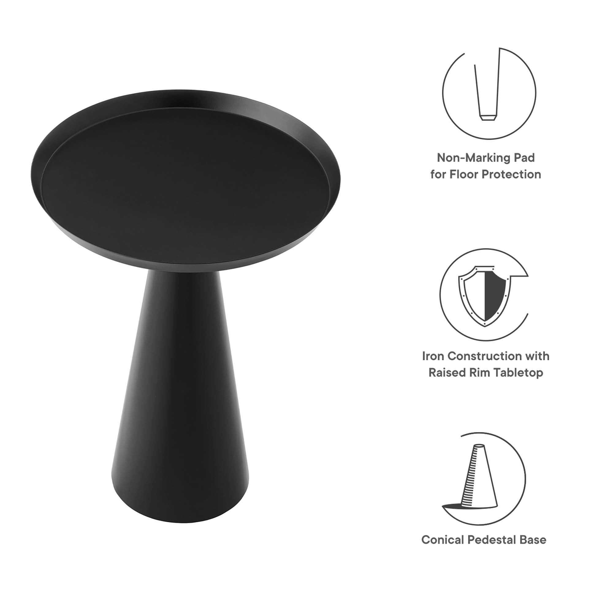 Maren Round Side Table - Brass