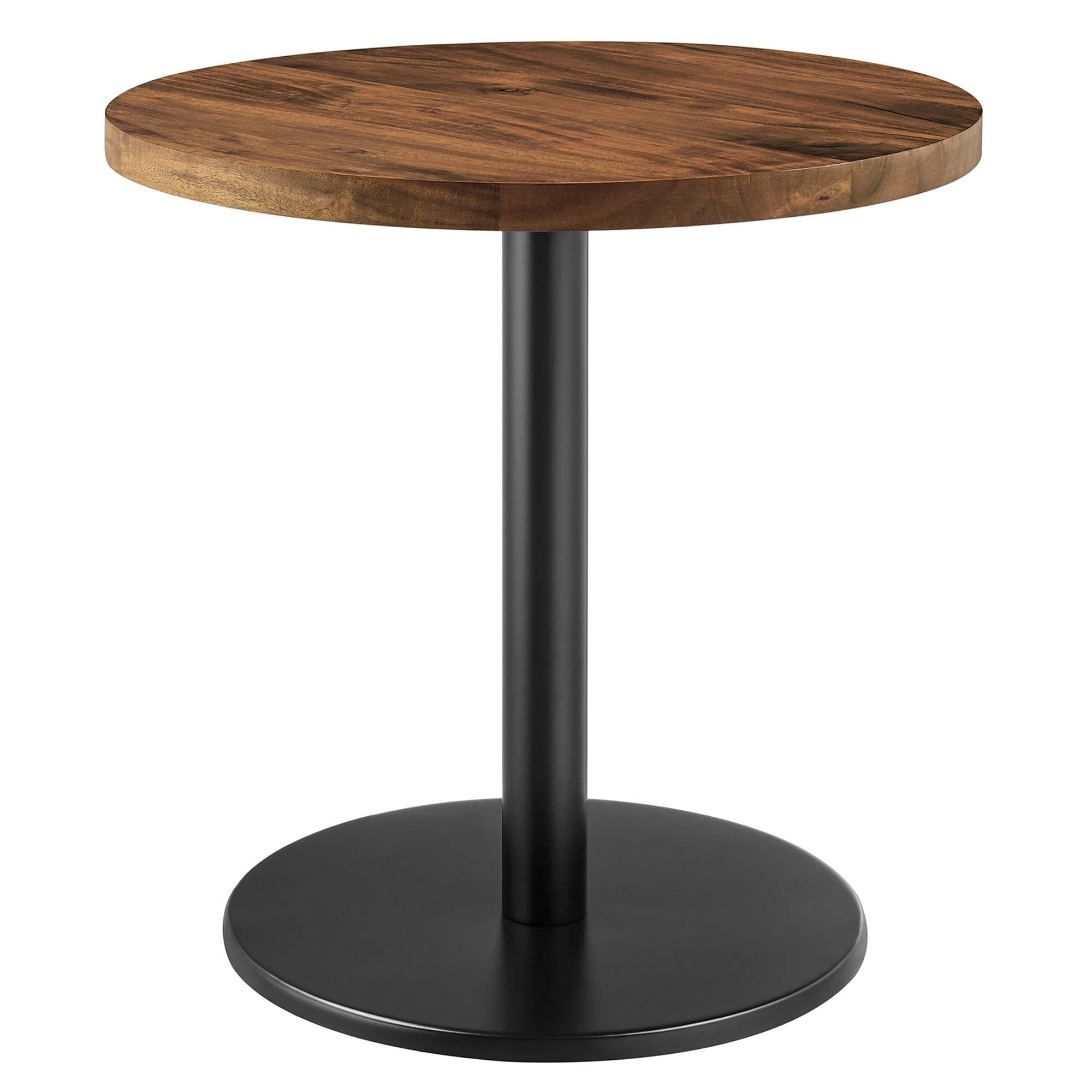 Viva Round Acacia Wood Side Table - Black Light Oak
