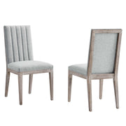 Maisonette French Vintage Tufted Fabric Dining Side Chairs Set of 2 - Light Gray