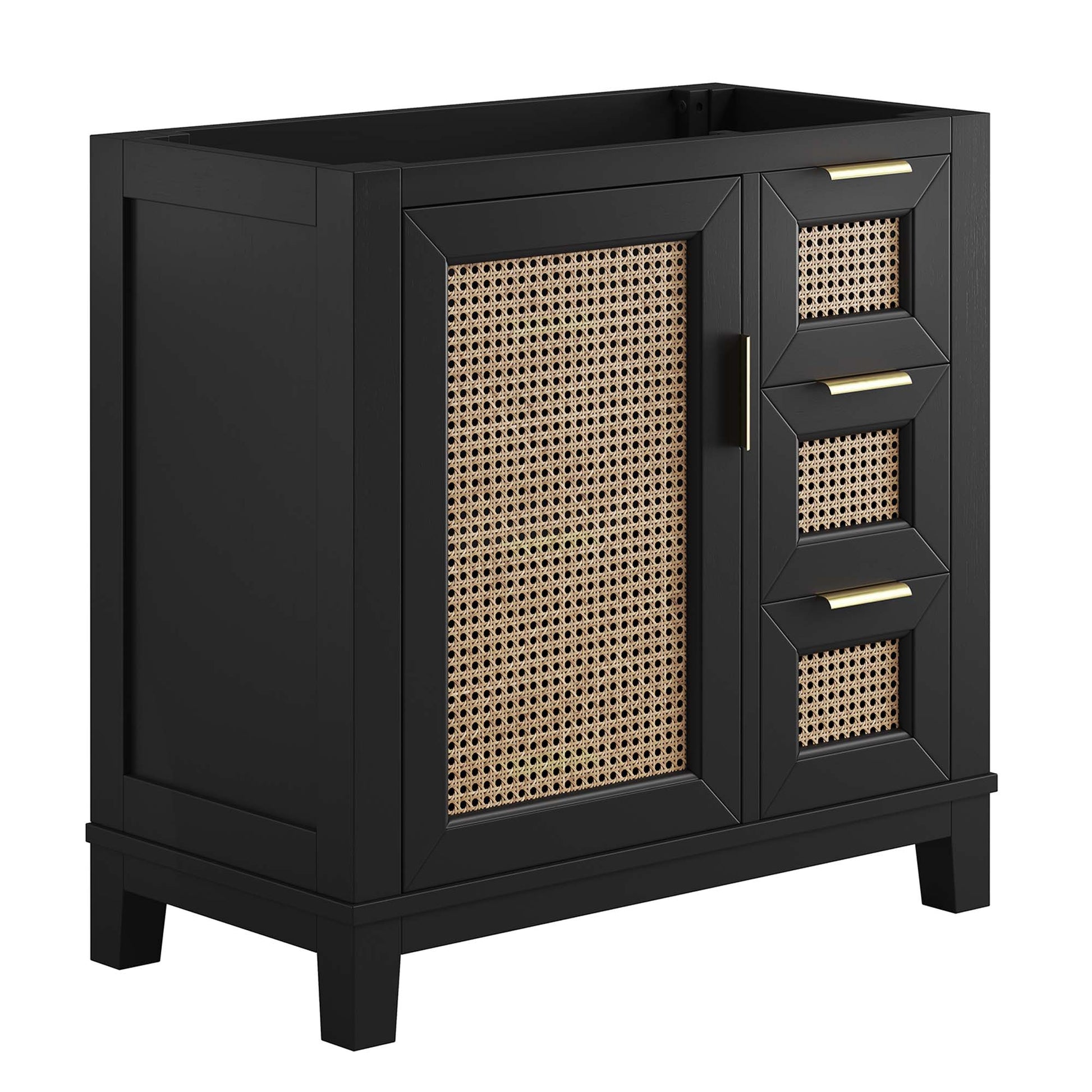 Dixie 36" Solid Wood Bathroom Vanity Cabinet (Sink Basin Not Included) - Black
