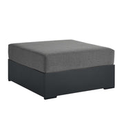 Tahoe Outdoor Patio Powder-Coated Aluminum Ottoman - Gray Charcoal