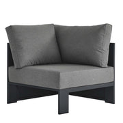 Tahoe Outdoor Patio Powder-Coated Aluminum Modular Corner Chair - Gray Charcoal
