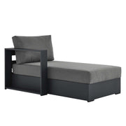 Tahoe Outdoor Patio Powder-Coated Aluminum Modular Left-Facing Chaise Lounge - Gray Charcoal