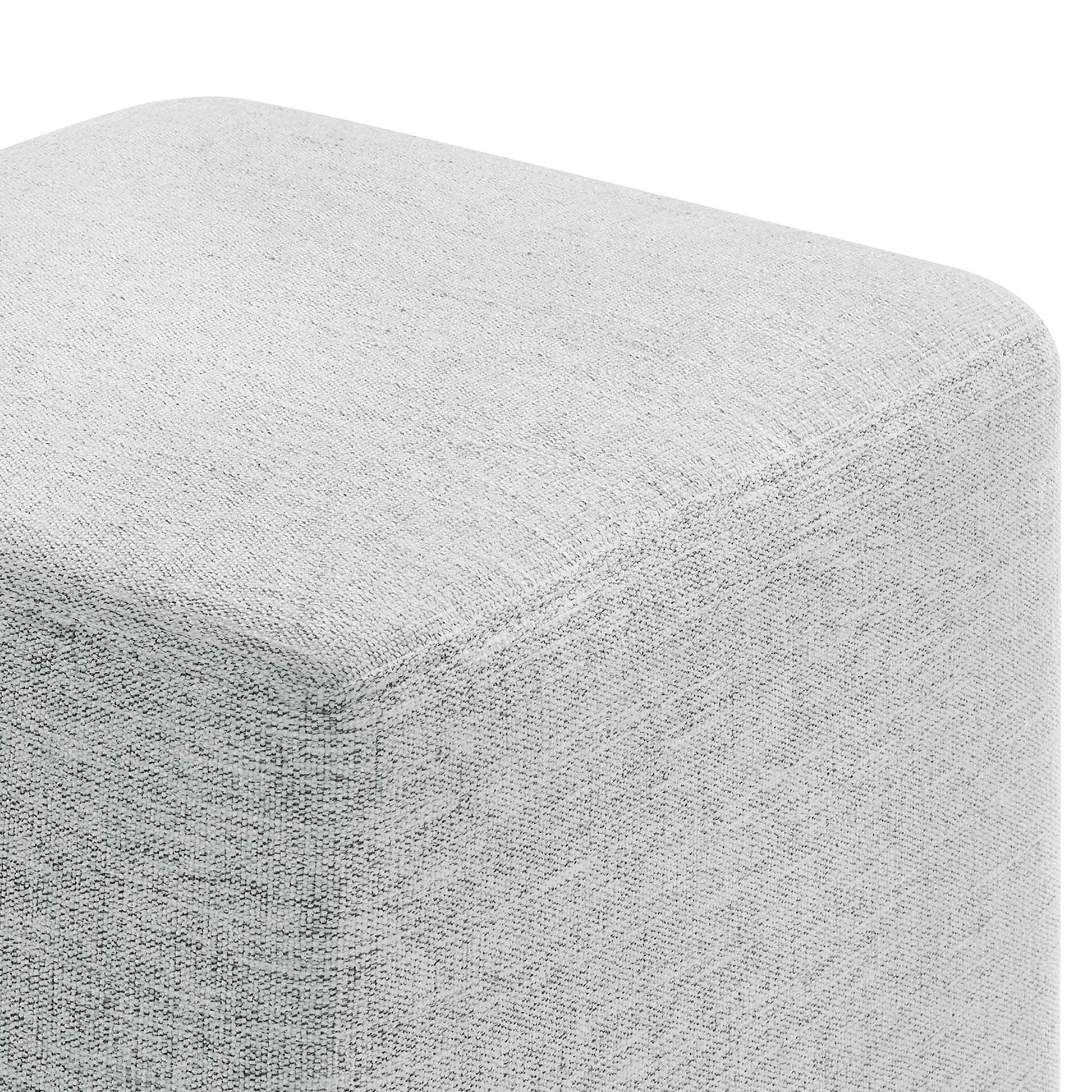 Callum 17" Square Woven Heathered Fabric Upholstered Ottoman