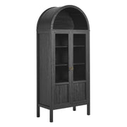 Tessa Tall Arched Storage Display Cabinet - Black