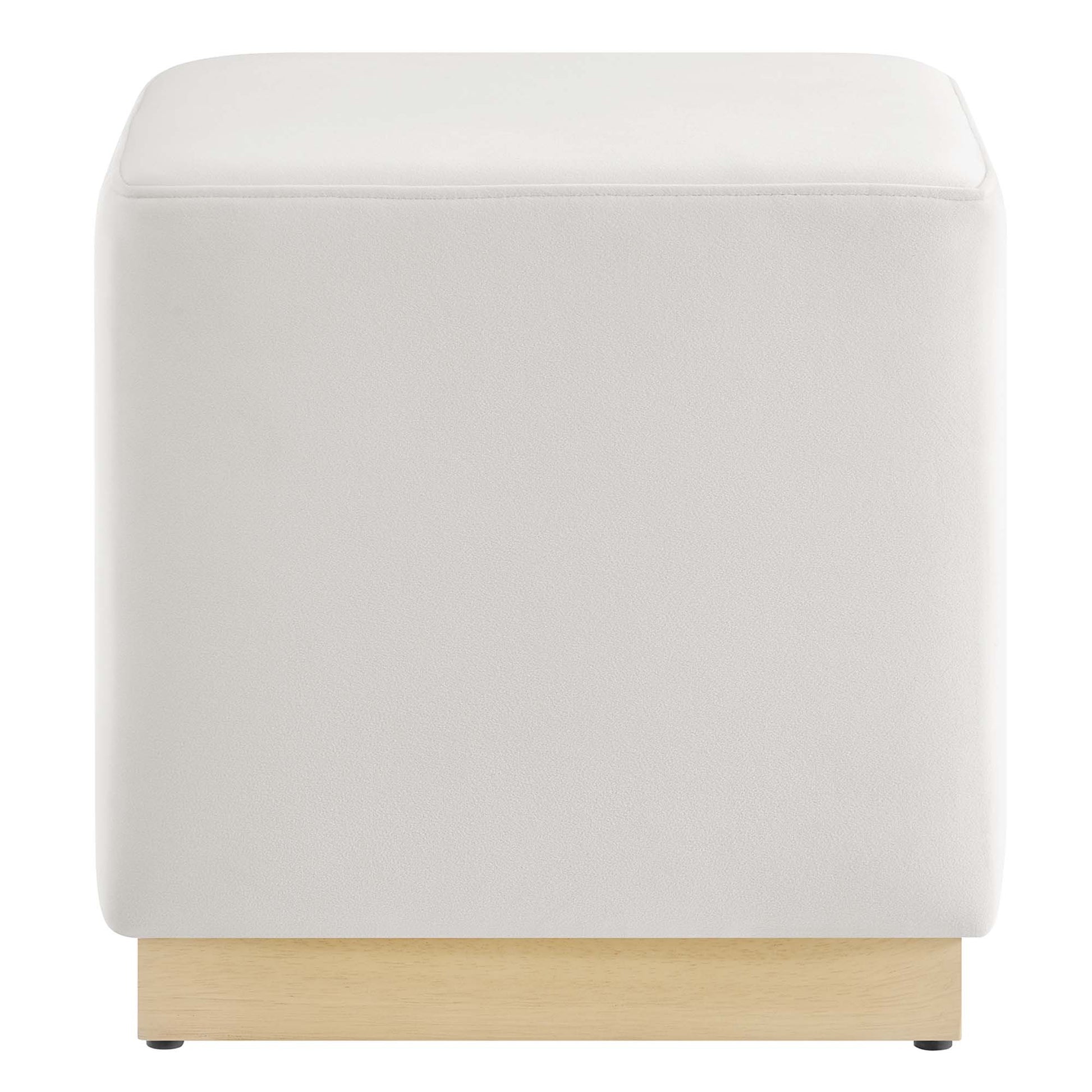Tilden 17" Square Performance Velvet Upholstered Ottoman - Rust Natural