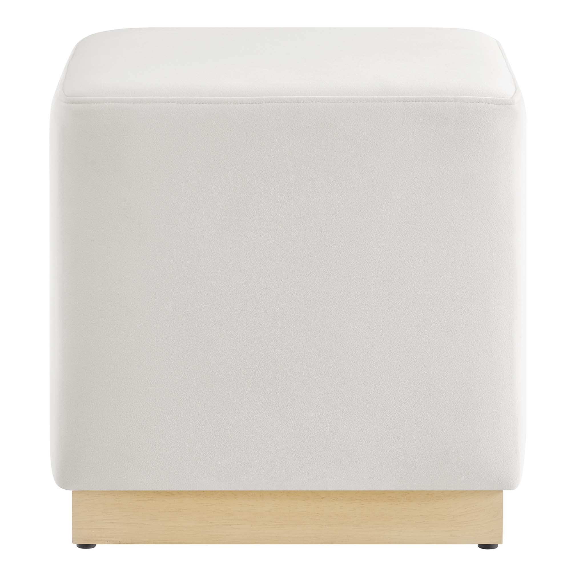 Tilden 17" Square Performance Velvet Upholstered Ottoman - Rust Natural