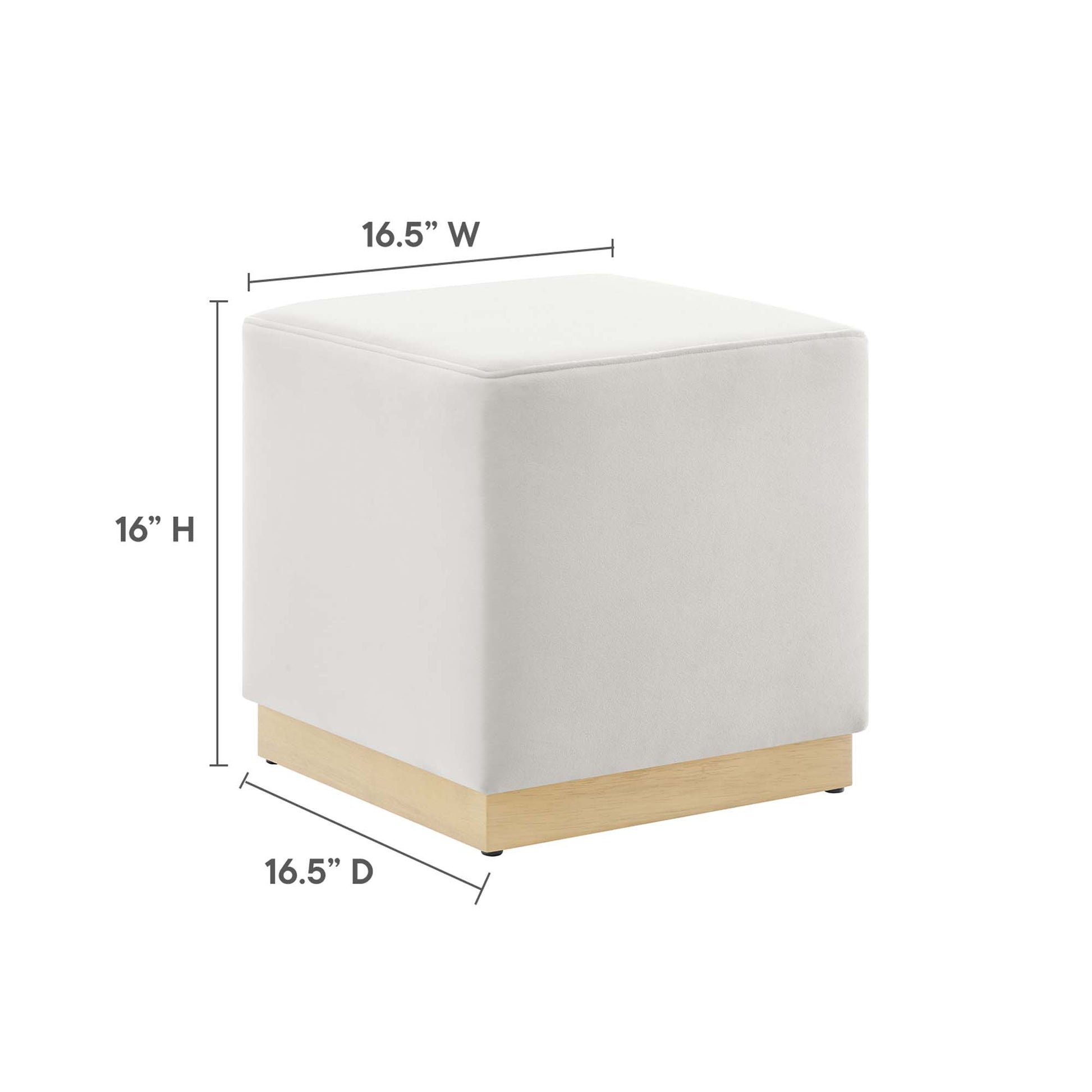 Tilden 17" Square Performance Velvet Upholstered Ottoman - Cadet Blue Natural