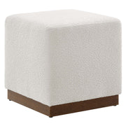 Tilden 17" Square Boucle Upholstered Ottoman - Cloud Walnut