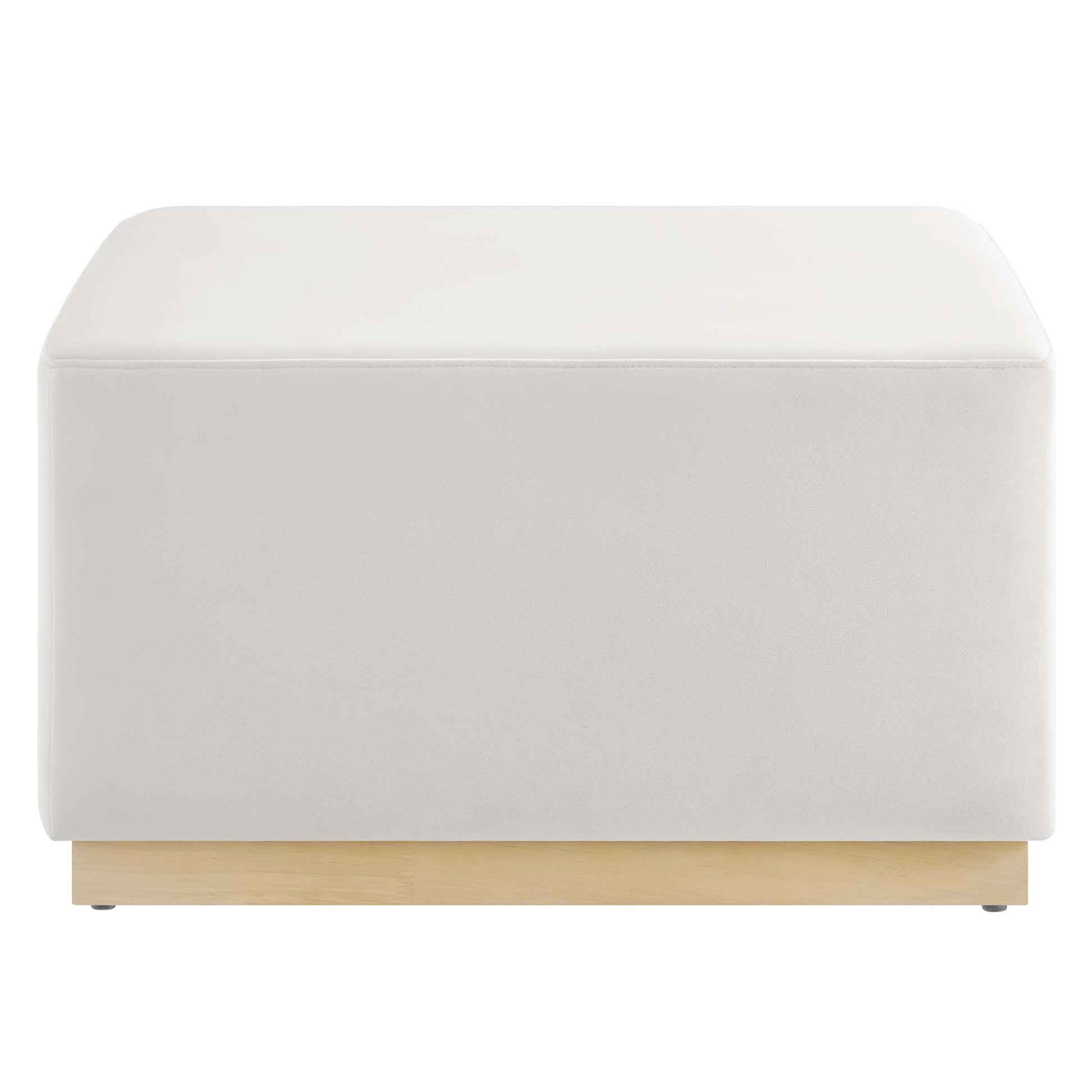 Tilden Large 28" Square Performance Velvet Upholstered Ottoman - Rust Natural