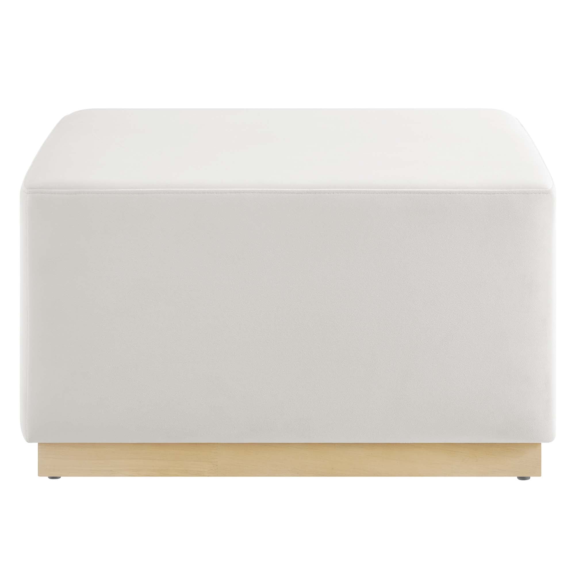 Tilden Large 28" Square Performance Velvet Upholstered Ottoman - Rust Natural