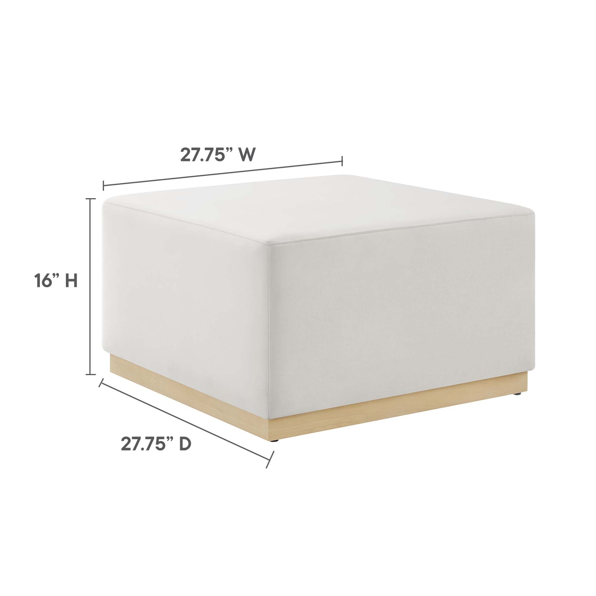 Tilden Large 28" Square Performance Velvet Upholstered Ottoman - Moss Green Natural