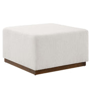Tilden Large 28" Square Boucle Upholstered Ottoman - Cloud Walnut