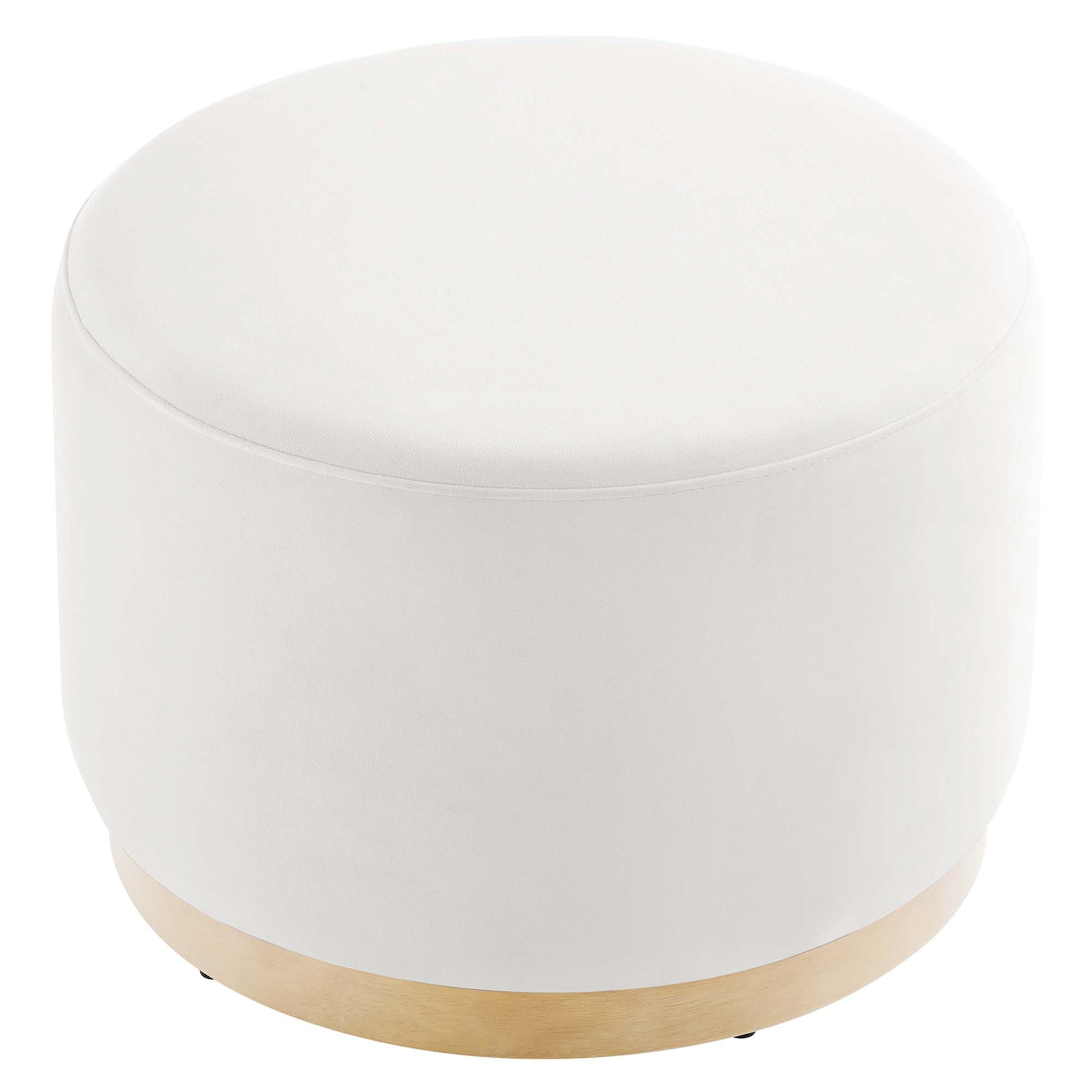 Tilden Large 23" Round Performance Velvet Upholstered Ottoman - Rust Natural