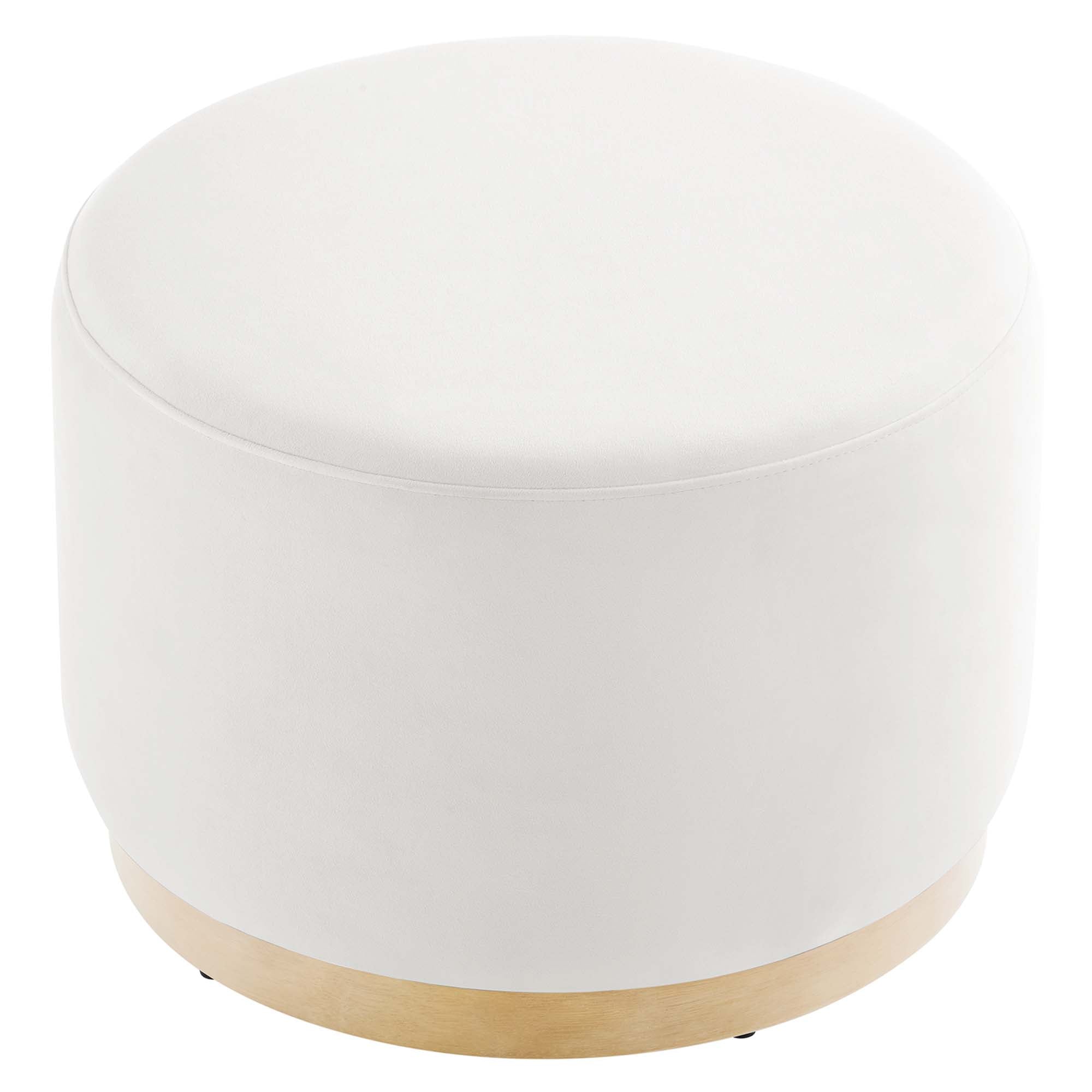 Tilden Large 23" Round Performance Velvet Upholstered Ottoman - Rust Natural