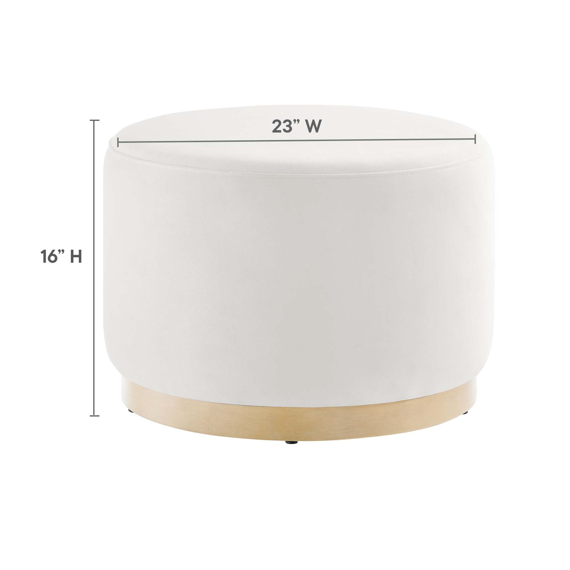 Tilden Large 23" Round Performance Velvet Upholstered Ottoman - Cadet Blue Natural