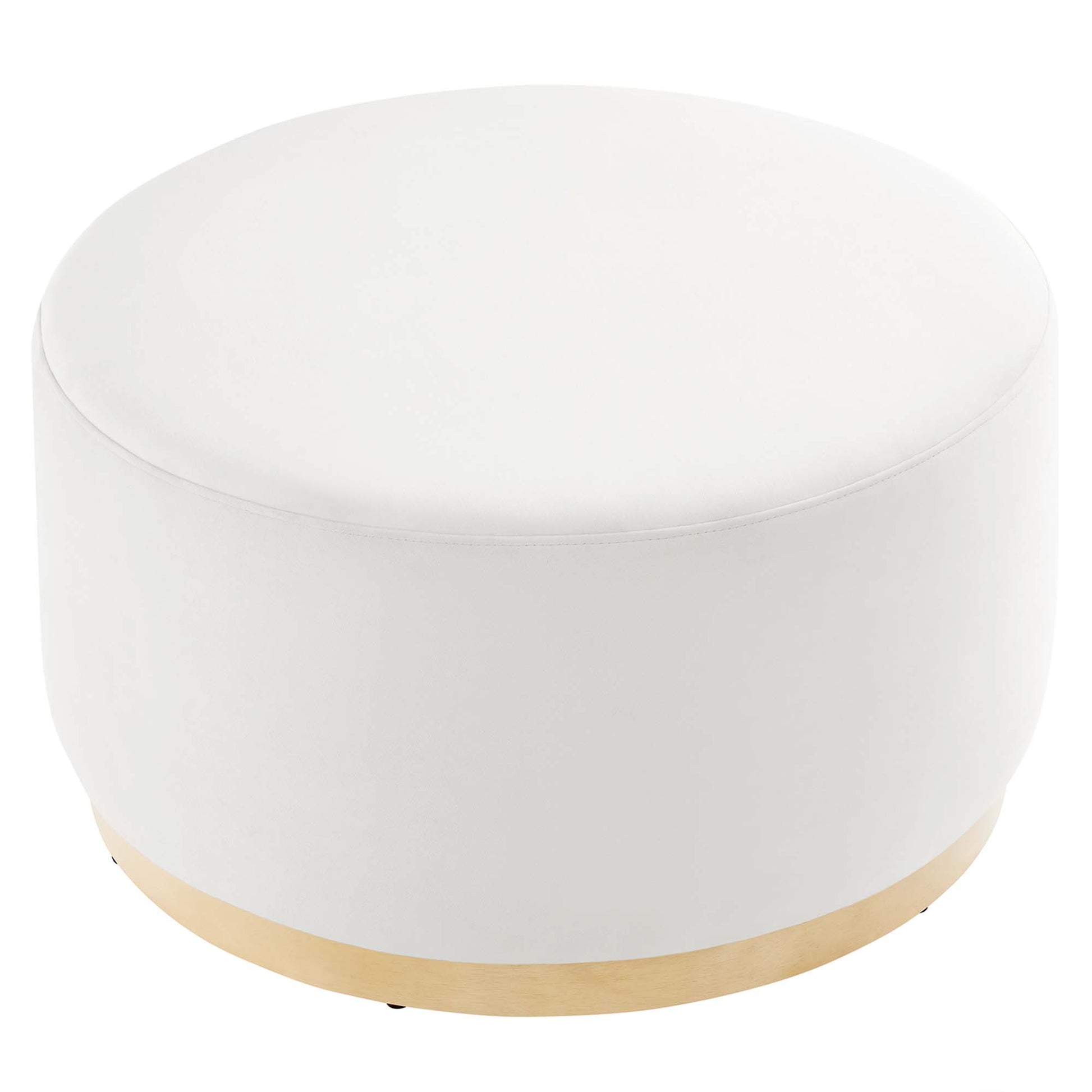 Tilden Large 29" Round Performance Velvet Upholstered Ottoman - Rust Natural