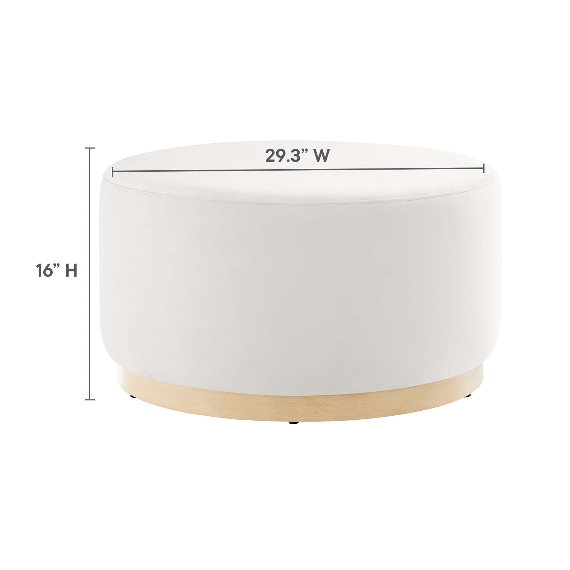 Tilden Large 29" Round Performance Velvet Upholstered Ottoman - Moss Green Natural