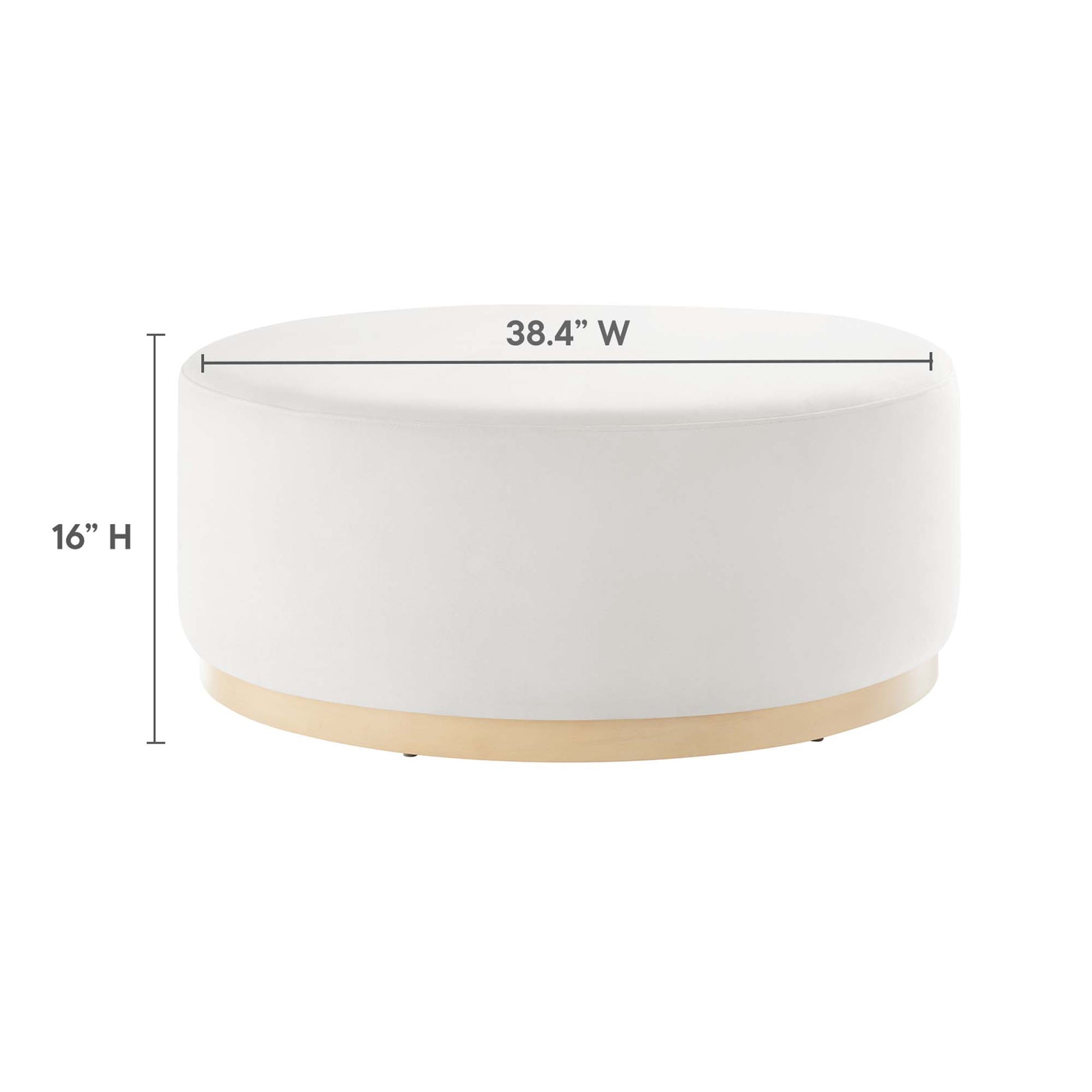 Tilden Large 38" Round Performance Velvet Upholstered Ottoman - Moss Green Natural